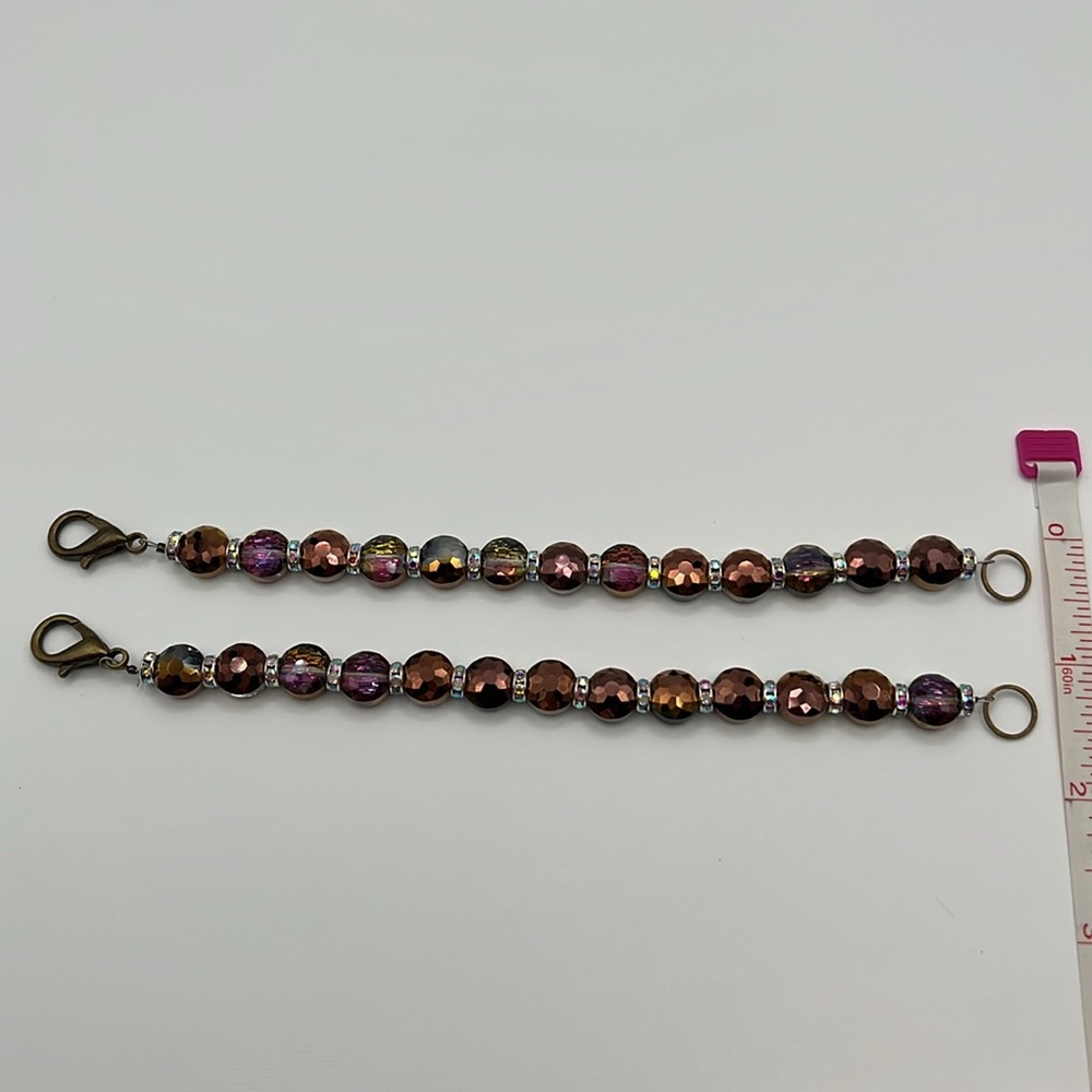 Twin Amber AB Crystal Bracelets - Picture 3 of 4